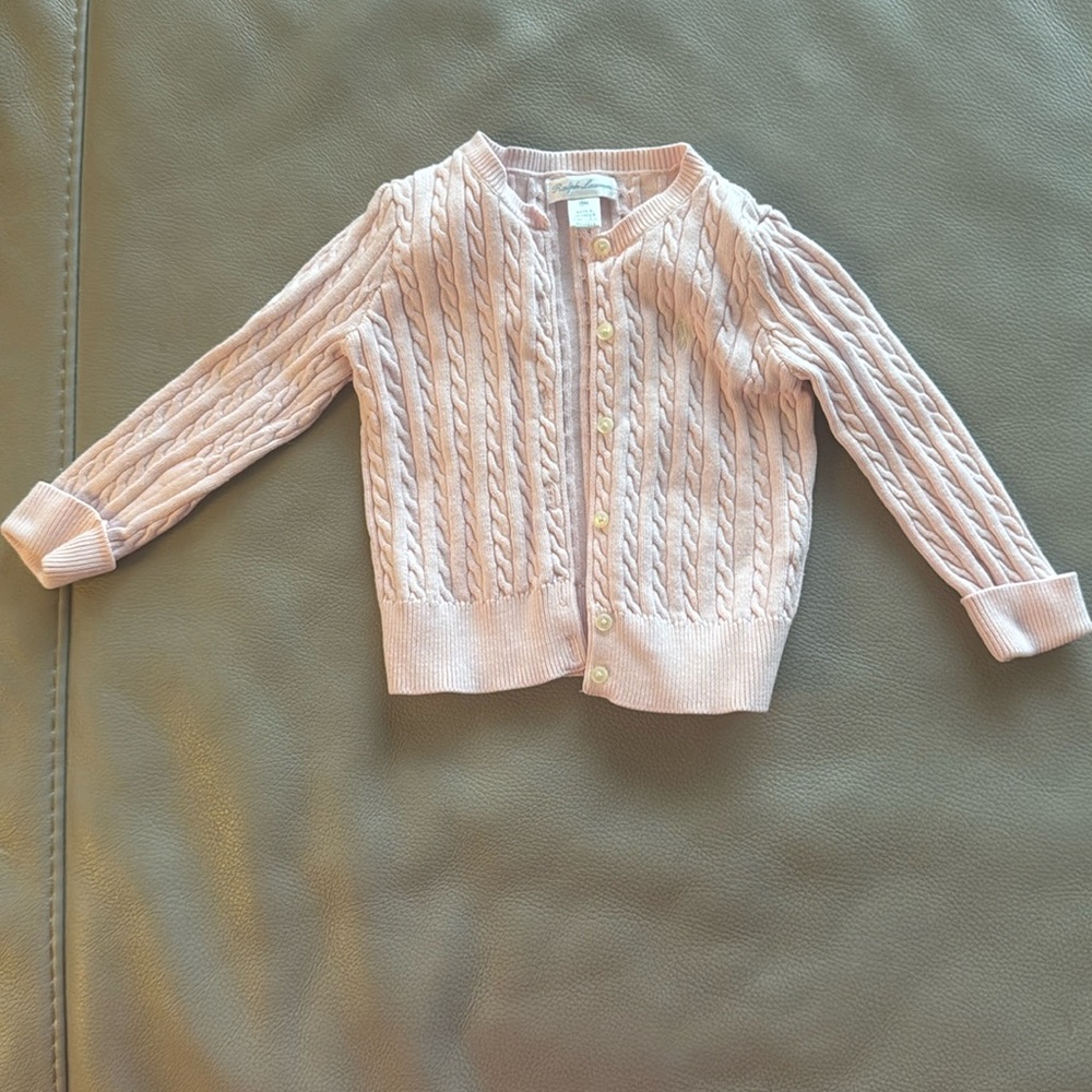 Ralph Lauren pink baby sweater 18 months
